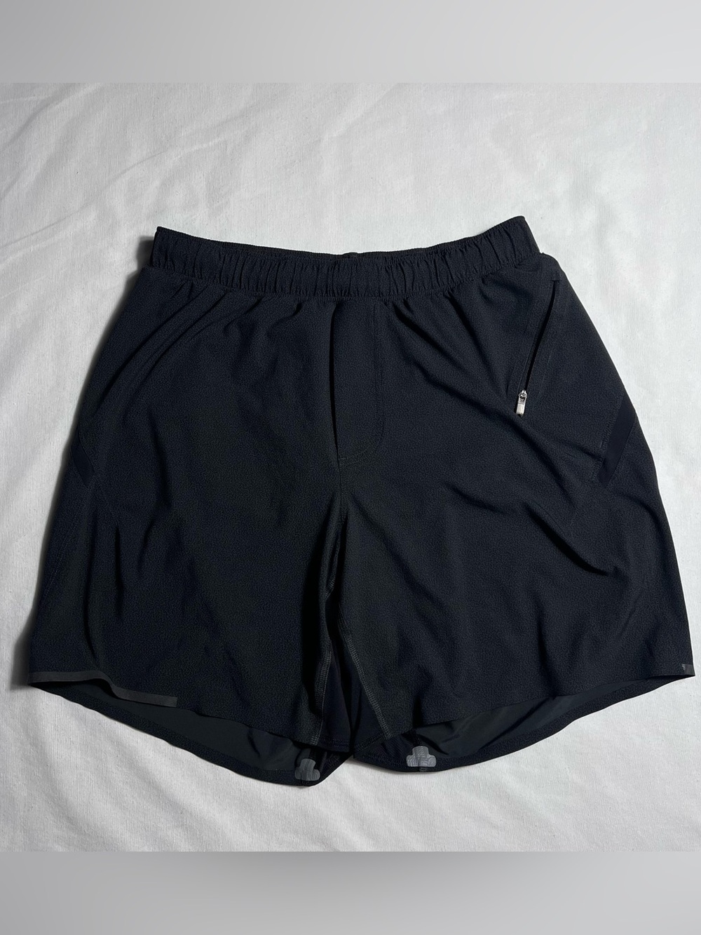 Lululemon Shorts Mens Medium Black 7” Lined Zip Pocket Running Gym Athletic